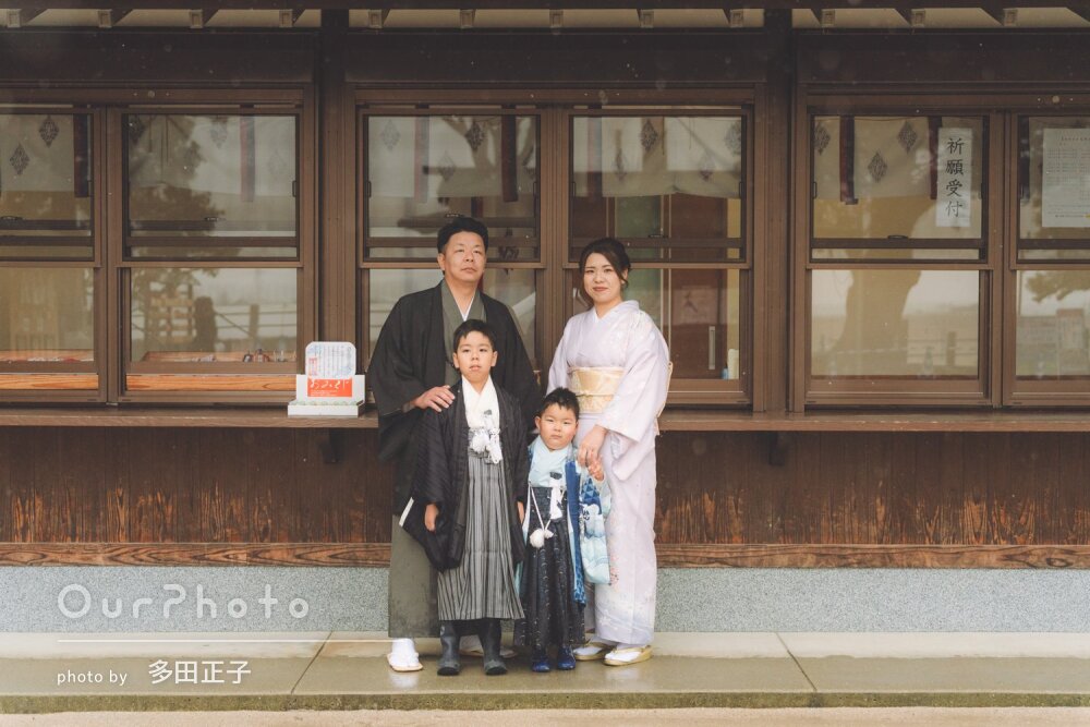 「素晴らしい写真と思い出」家族揃って和服姿が素敵！雨の日の七五三撮影