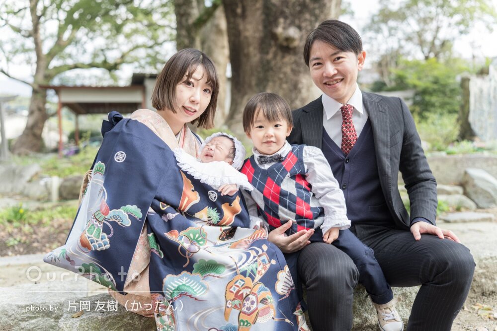 「とても素敵」表情豊か！泣いたお顔も愛らしい赤ちゃんのお宮参りの撮影