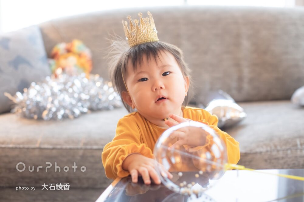 「自然な笑顔を引き出して」キュートなプリンセス！1歳バースデーの撮影
