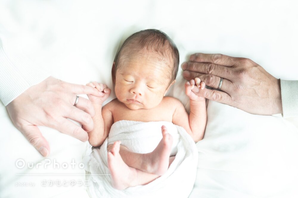 「かけがえのない記念になりました」愛らしいニューボーンフォトの撮影