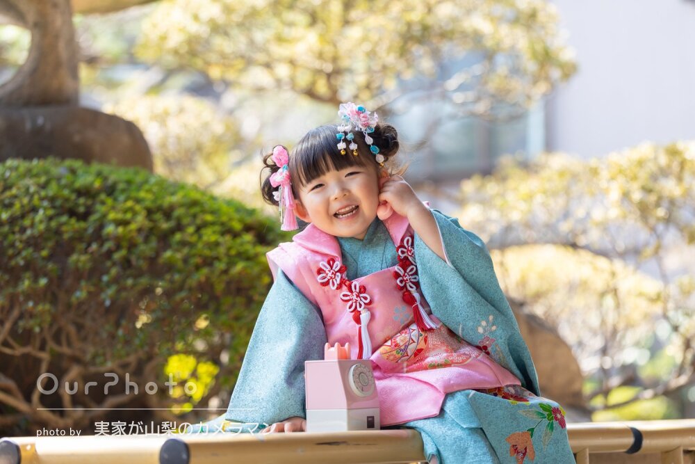 「いつもの笑顔をたくさん撮って」元気いっぱいでキュートな七五三の撮影
