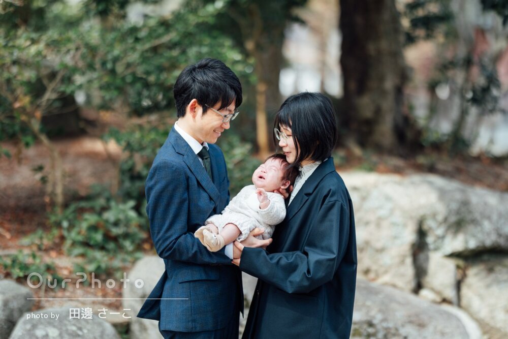 「緊張することなく楽しい時間」優しい表情ばかり！温かいお宮参りの撮影