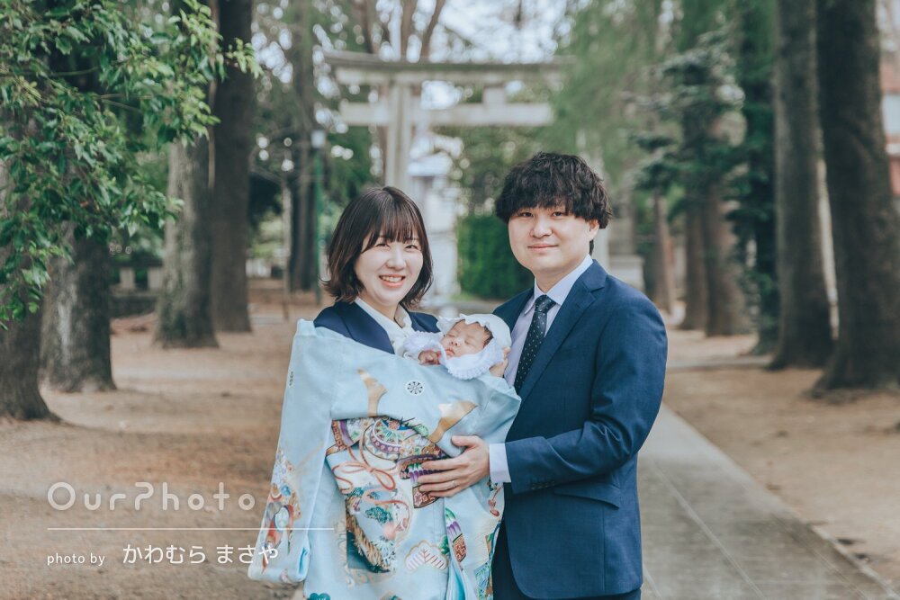 「思い出を素敵な形に」透明感に満ちて幻想的！雨の日のお宮参りの撮影