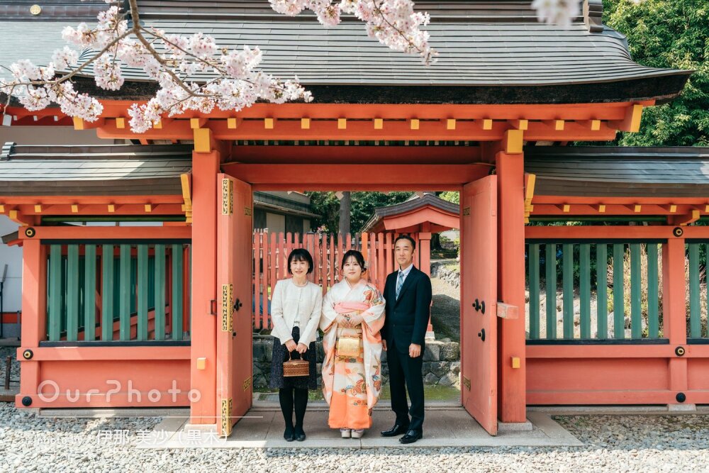 「桜も着物も映えるように綺麗に」華やかな振り袖姿で成人式の記念の撮影