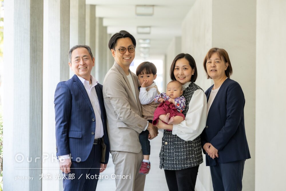 ナチュラルで和やかな笑顔の瞬間がたくさん！リピーター様のお宮参り撮影