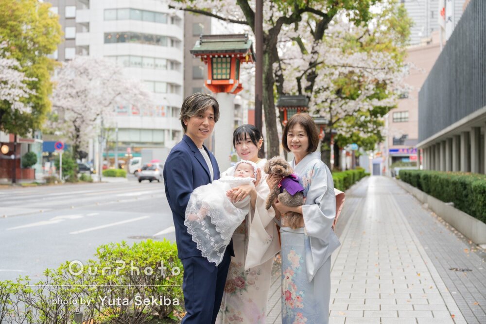 「とても素敵」愛犬も一緒に和やかに！雨を感じさせないお宮参り撮影