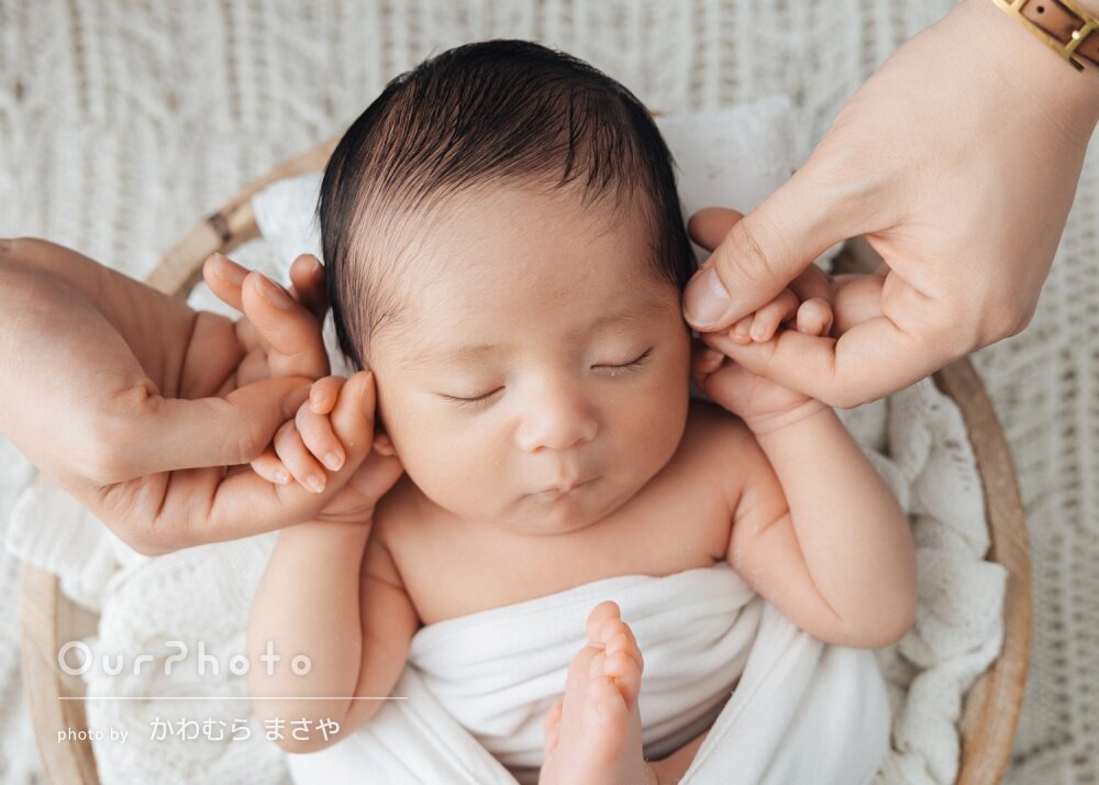 「自然で温かみのある写真ばかり」一生の宝物！ニューボーンフォトの撮影