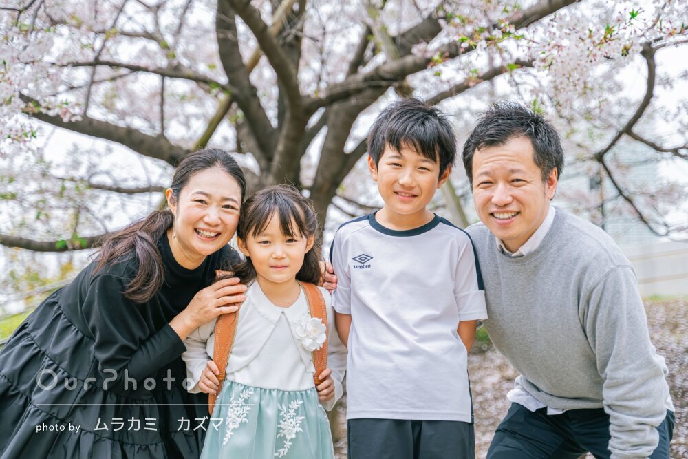 「心温まるいい思い出の時間」キャメルのランドセルと入学記念写真の撮影