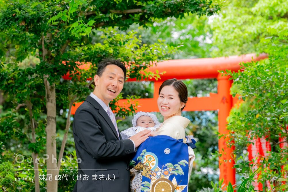 「期待以上の良い写真」色彩豊かな境内でお宮参りとお食い初めの撮影