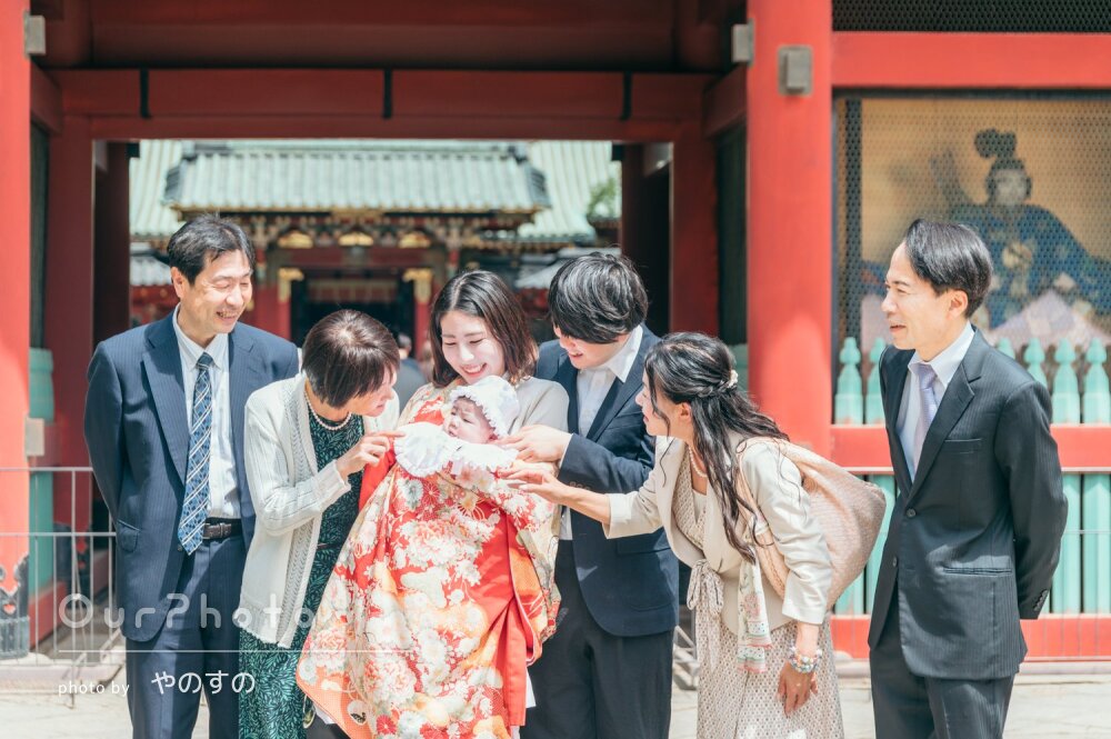 「一瞬の表情を逃さず」プロに任せて大満足！三世代でお宮参りの撮影