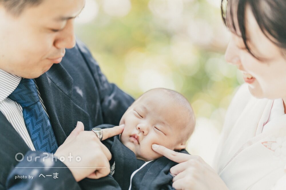 「娘も楽しみながら」柔らかな仕上がりが素敵！笑顔溢れるお宮参りの撮影