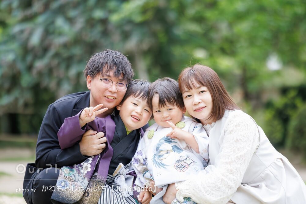 「とても素敵な時間と写真」晴れ着姿が凛とカッコイイ男の子の七五三撮影