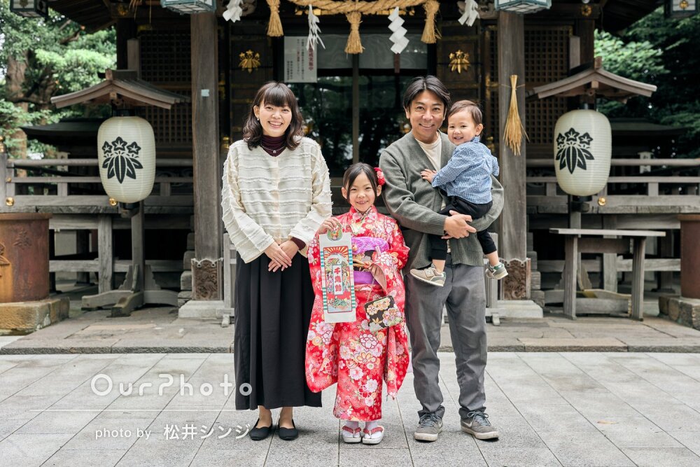 「とても楽しく柔らかい雰囲気」リピーター様！神社で7歳の七五三の撮影