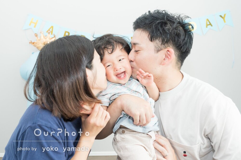 「あっという間に時間が過ぎてました」ご自宅で1歳誕生日フォトの撮影