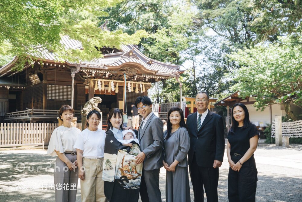 「とっても素敵な写真に」家族そろって！新緑きらめく中でお宮参りの撮影