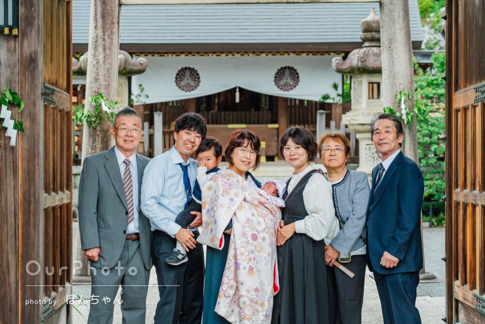 「どれも笑顔で素敵な写真ばかり」祖父母も揃って和やかなお宮参りの撮影