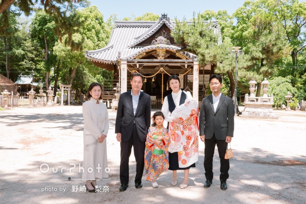「写真の雰囲気も大満足です」祖父母と一緒にお宮参りと七五三の撮影