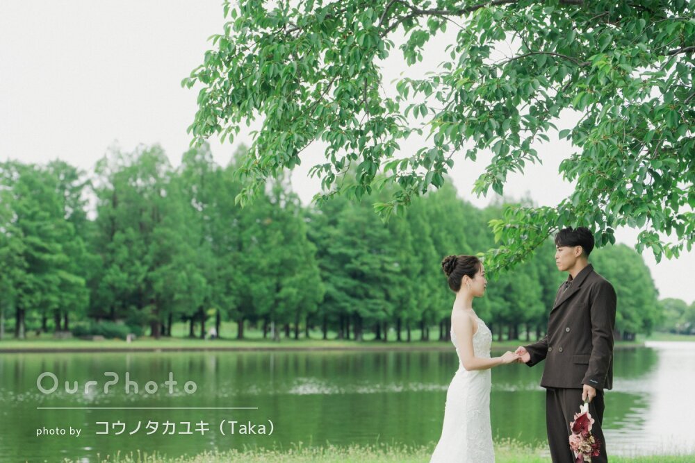 「素敵な写真ばかり」広々とした公園で爽やかなウェディングフォトの撮影