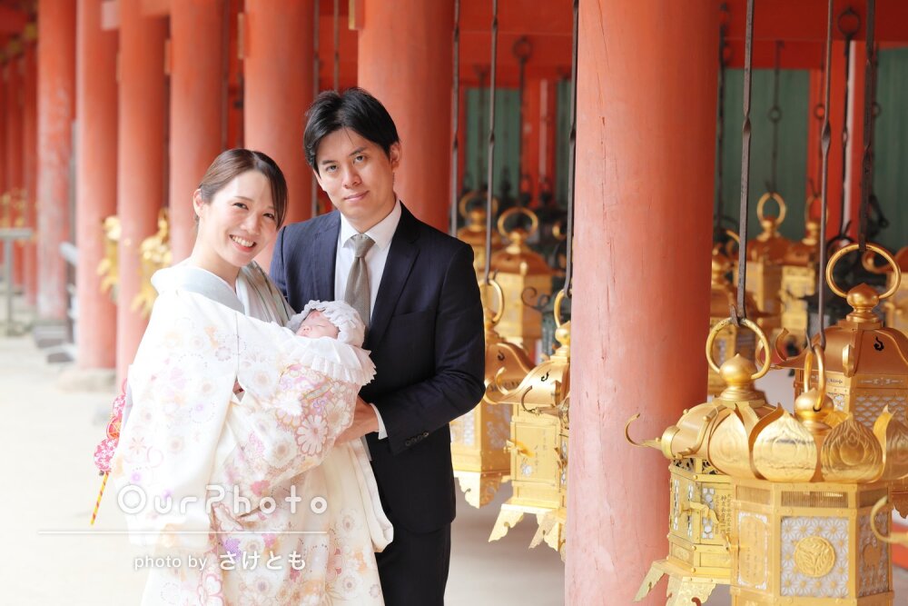 「想像以上にたくさんのカット」優しい色味の和装姿が素敵なお宮参り撮影
