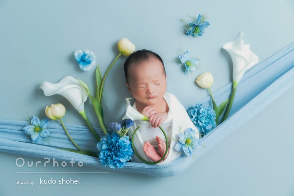「写真のテイストがとても気に入った」洗練されたニューボーンフォト撮影