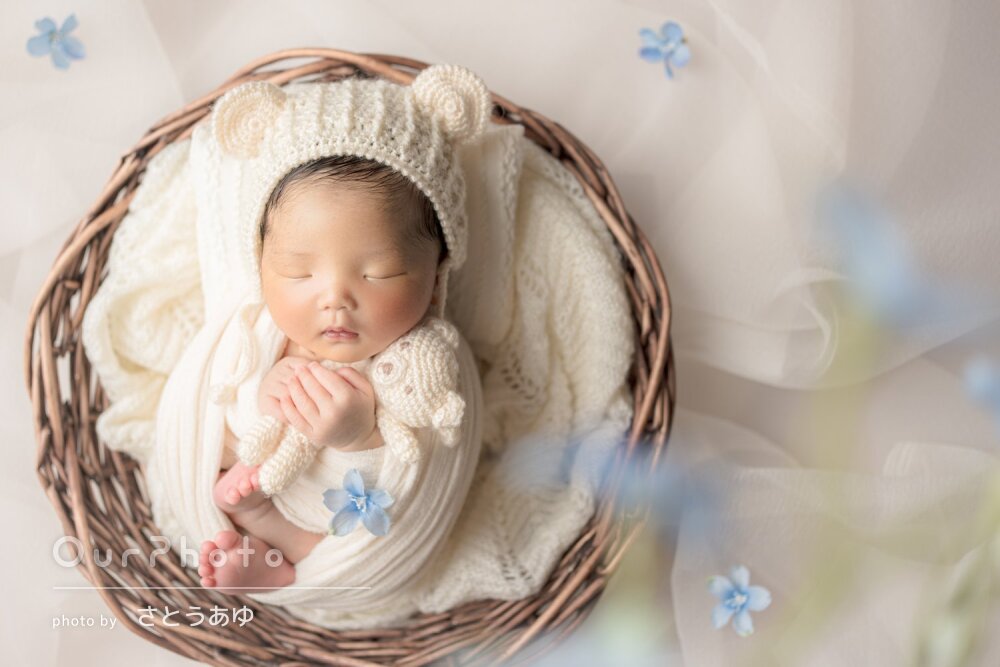 「新生児の貴重な時間を可愛く」ナチュラルなニューボーンフォトの撮影