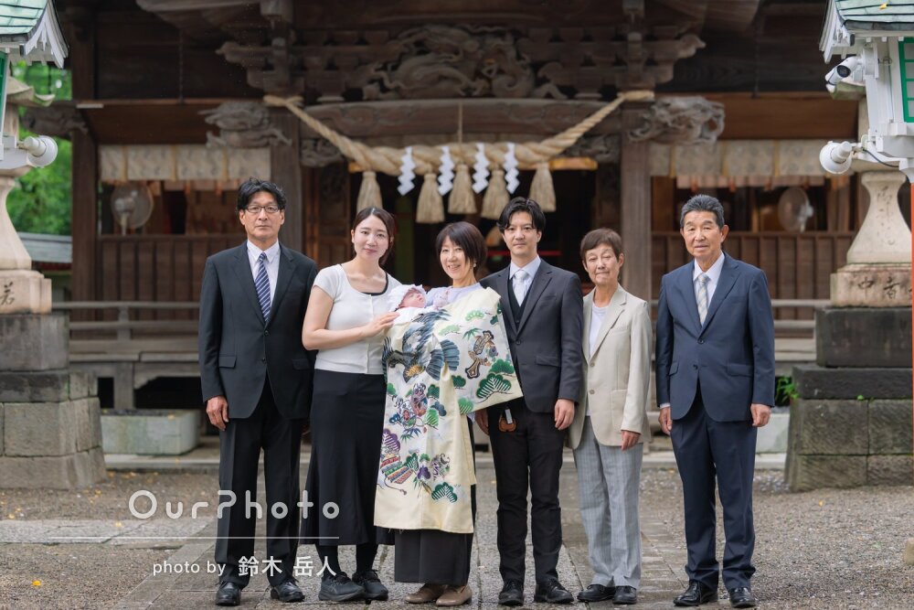 「とても綺麗であたたかい写真」三世代の愛情があふれるお宮参りの撮影