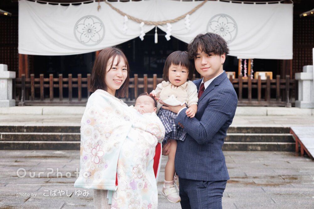「満足のいく仕上がり」祖父母も一緒に神社で笑顔溢れるのお宮参りの撮影