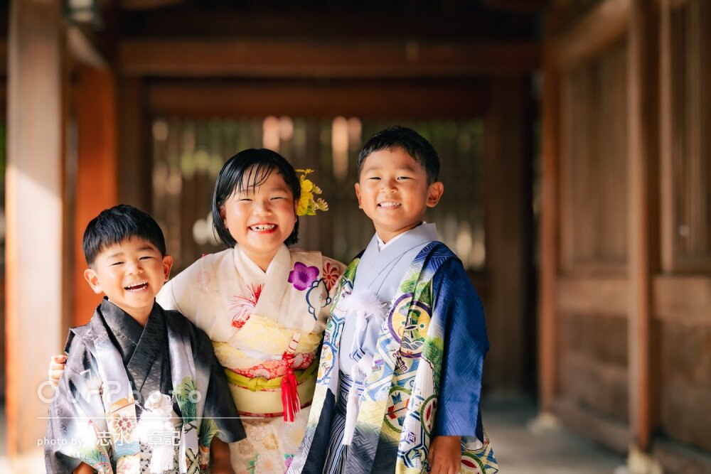 「子ども達も緊張せず」いい笑顔がいっぱい！3姉弟で七五三の撮影