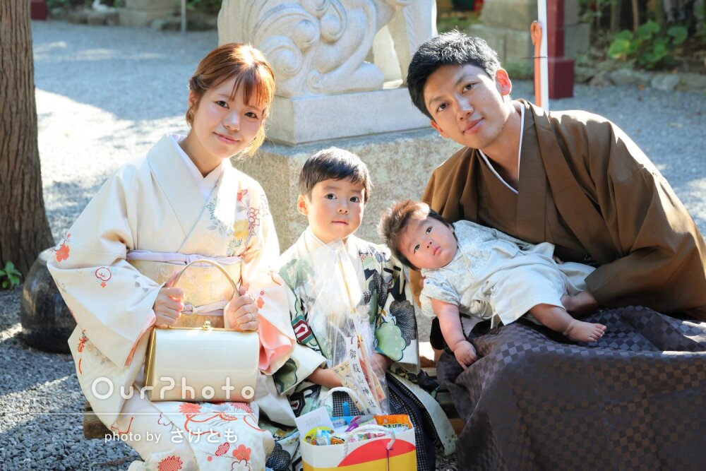 「息子本人もとても嬉しそう」ご家族そろって和服姿が素敵な七五三の撮影