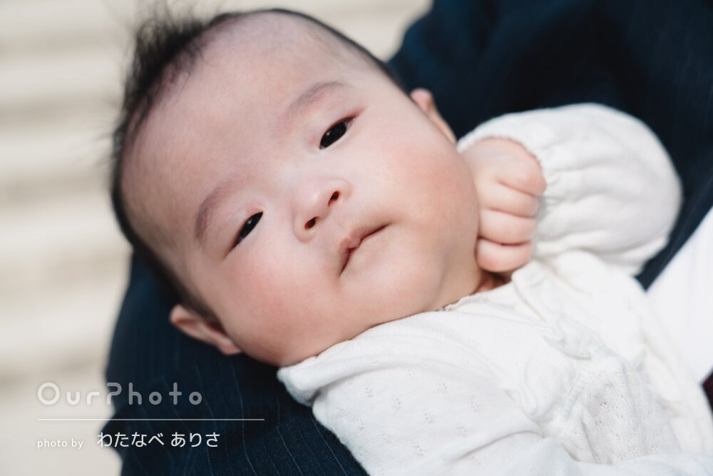 「自然体な写真があって大満足」表情ひとつひとつが可愛いお宮参りの撮影