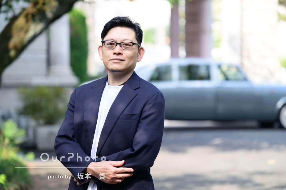 「クオリティも高く」穏やかな笑顔が素敵な男性のプロフィール写真の撮影