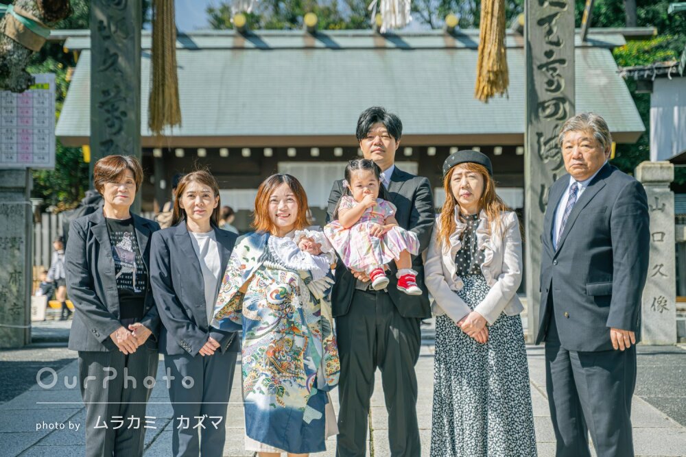 「どの写真も自然な感じで満足」両家そろって和やかな七五三の撮影