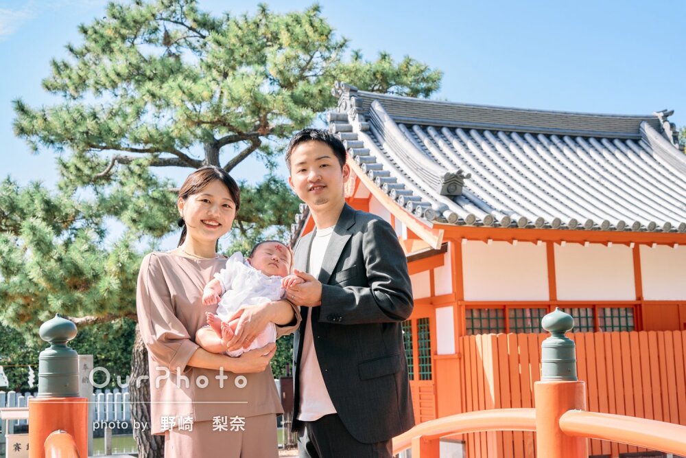 「素敵な写真がいっぱい！」爽やかな秋晴れのもと三世代でお宮参りの撮影