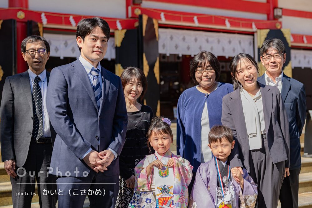 「満足するまでたっぷりと」7歳5歳の姉弟！可愛い和装で七五三の撮影